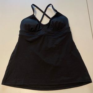 Lands’ End swim black tankini top